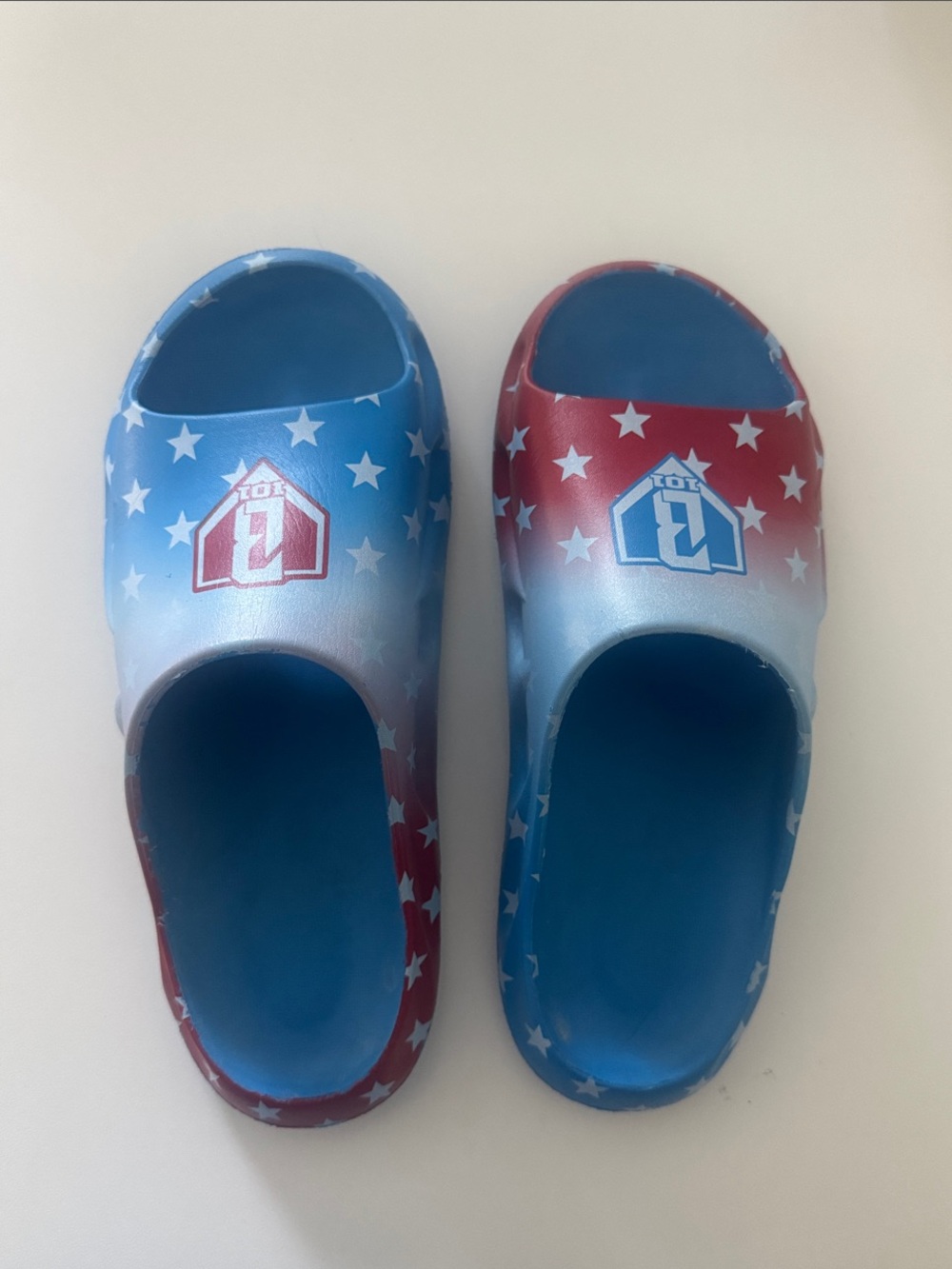 Patriotic Red & Blue Slide Sandals for Men